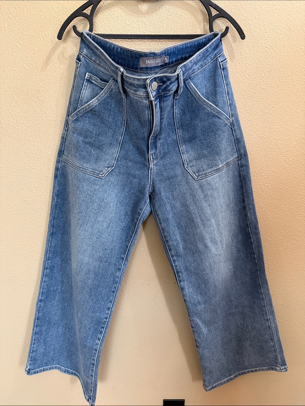 Just USA Wide-Leg High-Rise Ankle Jeans